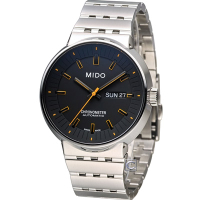 MIDO 美度 官方授權 All Dial 羅馬競技系列械機腕錶-M834041819黑x橘/42mm