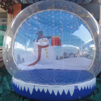 Hot Sale Christmas Product For Advertising Free Pump Inflatable Snow Globe Photo Booth Customized Backdrop Snow Globe Christmas