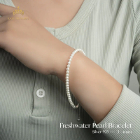 Ratu Mutiara Gelang Tangan Mutiara Air Tawar 3-4mm Silver S925