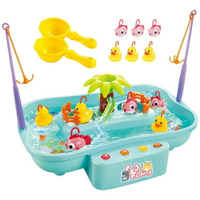 兒童釣魚玩具池套裝男孩女孩3-6歲1寶寶小貓電動釣魚益智小孩玩具 名創家居館DF