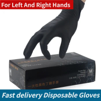 100Pcs/50Pcs Disposable Gloves Black Food Cleaning Restaurant Home Work Protective Vinyl Nitrile Blend Gloves Latex-Free Safety