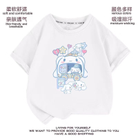 2025 New Year Spring Festival  Lengan Pendek Gadis T T-Shirt Pakaian Musim Panas a Baru Anjing inga 