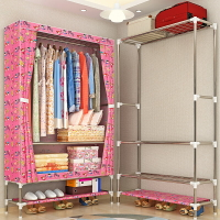 簡易布衣柜鋼管加粗加固衣柜現代簡約單人大號布藝掛衣櫥家用臥室