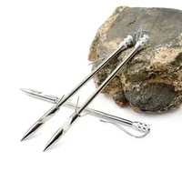 Ujung Panah Ikan Stainless Steel Metal Chrome Aksesori Mata Pancing Tiga Sisi Anti Karat Kuat Tahan