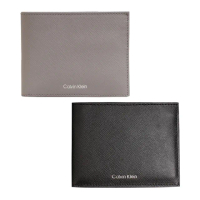【Calvin Klein 凱文克萊】CK燙銀LOGO防刮皮革1+1抽式卡夾男短夾/皮夾禮盒/CK短夾(多色可選)