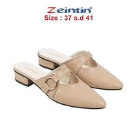 Sandal Heels Mules Wanita Sandal Slide Wanita Hak 3 Cm Sandal Selop Wanita KH 40 KH 1508 MOCCA
