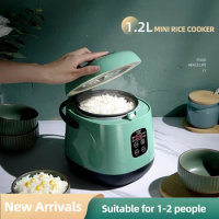 220V 1.2L Cute Mini Multifunction Rice Cooker Small Capacity 1-2 Person Household Single Kitchen Smart Appliances WIth Handle
