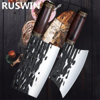 9Cr18mov Stainless Steel Kitchen Knives Forged Butcher Kitchen Knife Hammer Chinese Handmade High Carbon Steel Kitchen Knife