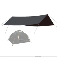 Prime Lightweight Flysheet 4. 4x6 PU5000 WITHOUT POLE flysheet black Camping Tent Trap WaterProof, S