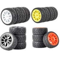 RC Racing Tires Touring Tire w/ Plastic Wheel 4Pcs For 1/10 HSP HPI Sakura D5/D4/D3 Tamiya Racing Touring Flat On-road Car Parts