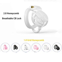 2023 Chastity Cage 1.0&amp;2.0 Honeycomb Breathable Cage 4 Ring Chastity Belt Sissy