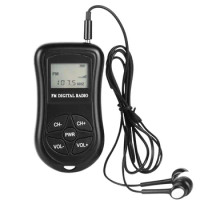 KDKA-600 Mini FM Stereo Radio Portable Digital DSP Receiver with 1.15" LCD Display Screen Lanyard 60-108MHz Receiving Frequency