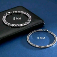 gelang rantai silver pria/wanita anti karat