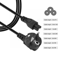 0.5-5m Notebook Power Adapter Cord EU Plug 2 Prong IEC C5 Power Extension Cord Power Cable For HP Dell Lenovo Asus Laptop LG TV