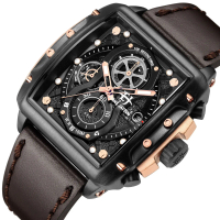 Evans Jayden Jam Tangan Pria 9550 Kulit Kaca Sapphire Chronograph Water Resistant 10 ATM Stainless W