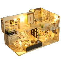 木製模型拼裝 3d立體拼圖木質模型玩具小房子手工製作DIY情人節禮物男女生【MJ8541】