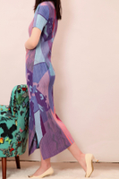 8832 One Size (45-75kg) Sanzhai Long Loose Slimming Temperament Painted Print Dress For Women