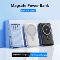 20000mAh Magnetic Wireless Charger Power Bank with Cable Stand for iPhone 15 Samsung Huawei Xiaomi 22.5W Fast Charging Powerbank