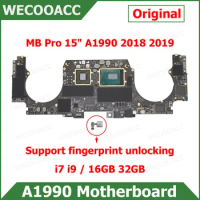 A1990 Motherboard 820-01041-A 820-01814-A For MacBook Pro 15" A1990 Logic Board with Touch ID i7 i9 16GB 32GB 2018 2019