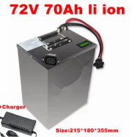 lithium ion battery 72v 70Ah li-ion with 100A BMS for 6000w 7200w bicycle bike tricycle scooter Forklift +10A charger
