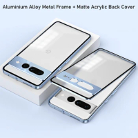 Aluminium Alloy Metal Magnetic Case For Google Pixel 7 Pro 7A Matte Acrylic Back Cover For Google Pixel7 Pixel7Pro Pixel7A Coque