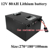 Portable 12v 80ah Lithium Battery 80ah Li Ion 18650 for Solar Energy Storage Fishing Boat UPS Power Supply RV + 10A Charger