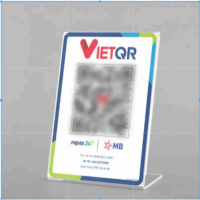 In mã QR Code theo yêu cầu, QR mica chữ L trong suốt, Kệ mica, quét mã QR ngân hàng, menu, Kệ QR để