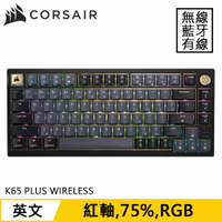 【最高22%回饋 5000點】CORSAIR 海盜船 K65 PLUS WIRELESS RGB 機械式電競鍵盤 黑 紅軸原價5250(省1260)