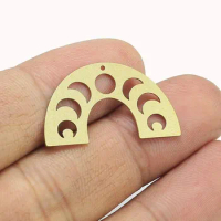 6pcs Moon Phase Earring Charm, Arched Brass Charms, 30x17x0.65mm, U shaped, Earring Accessories, Jewelry Making - R1987