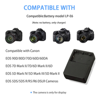 HiufhKUTOU ใหม่ที่มีคุณภาพสูง LC-E6E LC-E6กล้องชาร์จ Canon LP-E6 LP-E6N แบตเตอรี่ EOS 90D 70D 5D Mark II III Cameragjfs