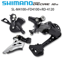 SHIMANO DEORE SL-M4100 Gear Lever RD-M4120 Rear Derailleur FD-M4100 Clamp Ring Front Derailleur 10S ​​MTB Bike Transmission Kit