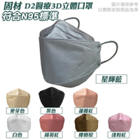 固材 D2成人醫療3D立體口罩水口罩 10入/盒 (台灣製造 CNS14774 符合N95標準) 專品藥局