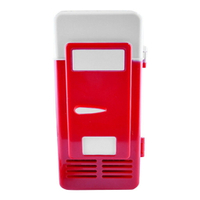 USB迷你冰箱飲料冷卻器製冷系統小冰箱紅色